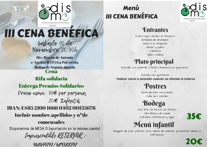 III CENA BENÉFICA DISMO